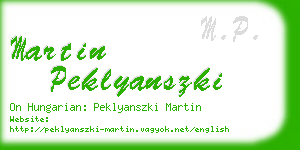 martin peklyanszki business card